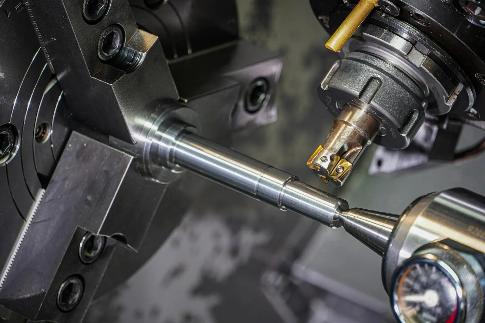 CNC turning of a steel shaft
